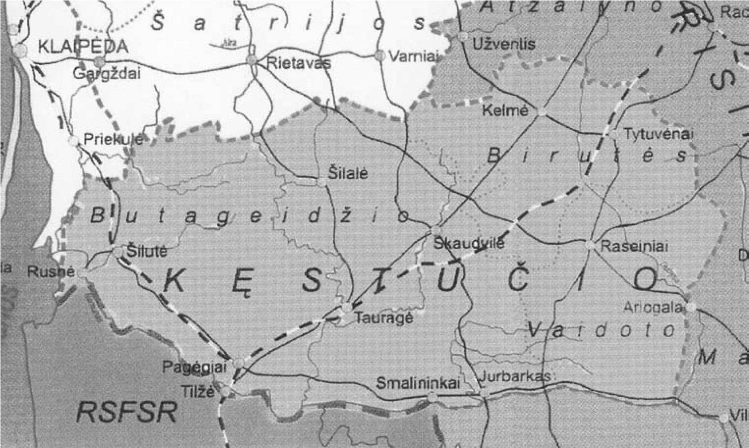 KĘSTUČIO apygardos žemėlapis