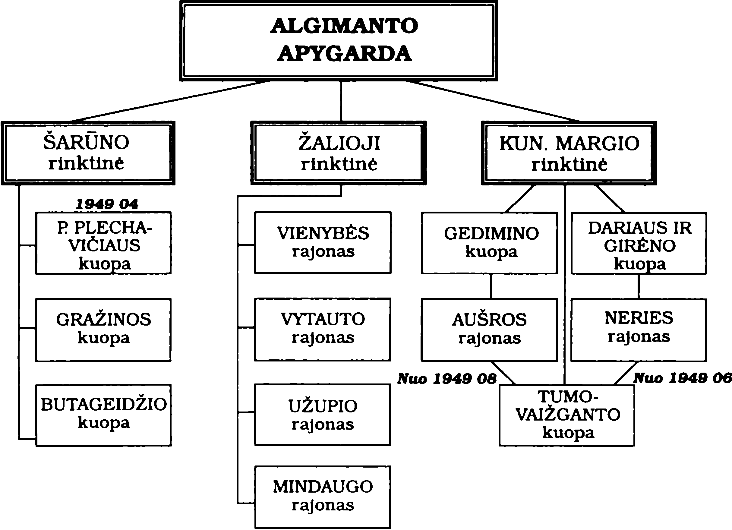 Algimanto apygardos organizacinė struktūra 