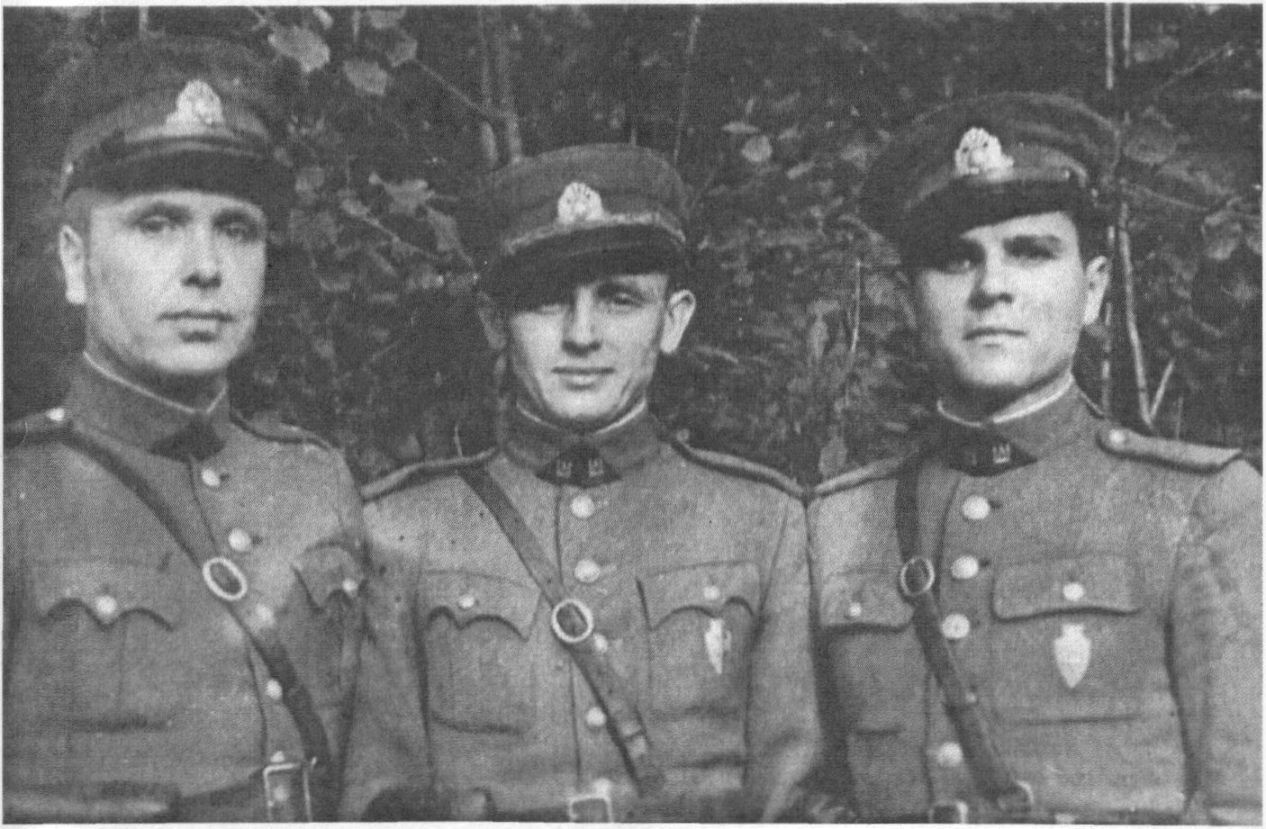 Adolfas Aidukas-Tarzanas, Pranas Račinskas-Drugelis ir Petras Cicėnas-Žalgiris