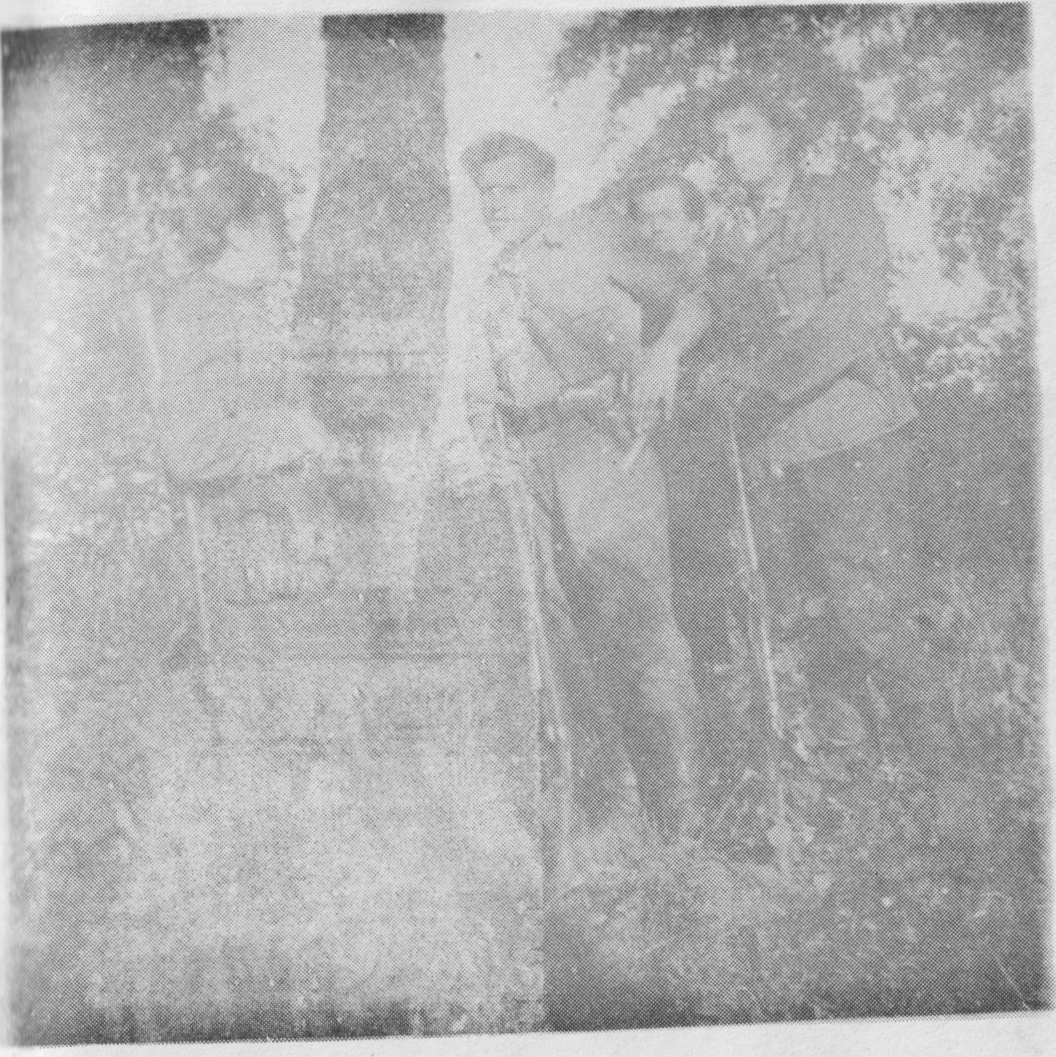 Iš kairės: J.Šutinys(Paleckis) iš Noliškio, Beivydas?(Briedis) - leliūnietis, nežinomas, V.Vildžiūnas.